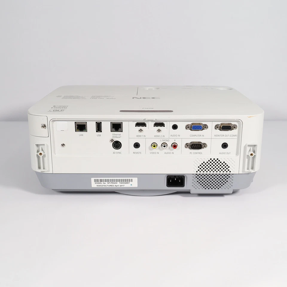 NEC P502W DLP WXGA HDMI Projector | 3101 Filter Hours, 0 Lamp Hours - Image 4 of 4