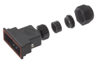 10 x Harting D-Sub Waterproof Series Polymer D-Sub Connector Backshell, 25 Way