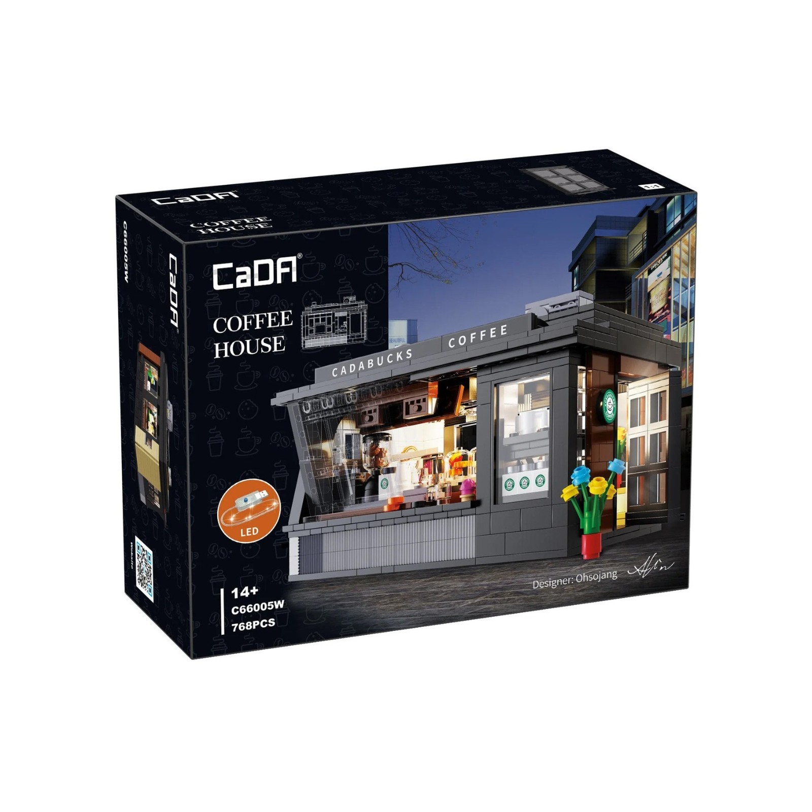 aDA Coffee House Modular Building Set 768 Pieces Cafe Model Kit Ages 14+ - Image 11