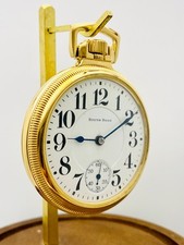 1920 South Bend 3-Finger 16S 19J G.219 Display Clear Back Pocket Watch Runs