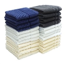 24 Pack Washcloth   100 Cotton Multicolor Assorted Face Towel