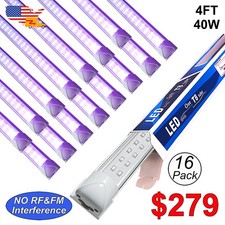 4FT 40W UV LED Black Light Bar 16 Pack for DJ Party Club Glow in the Dark D cor