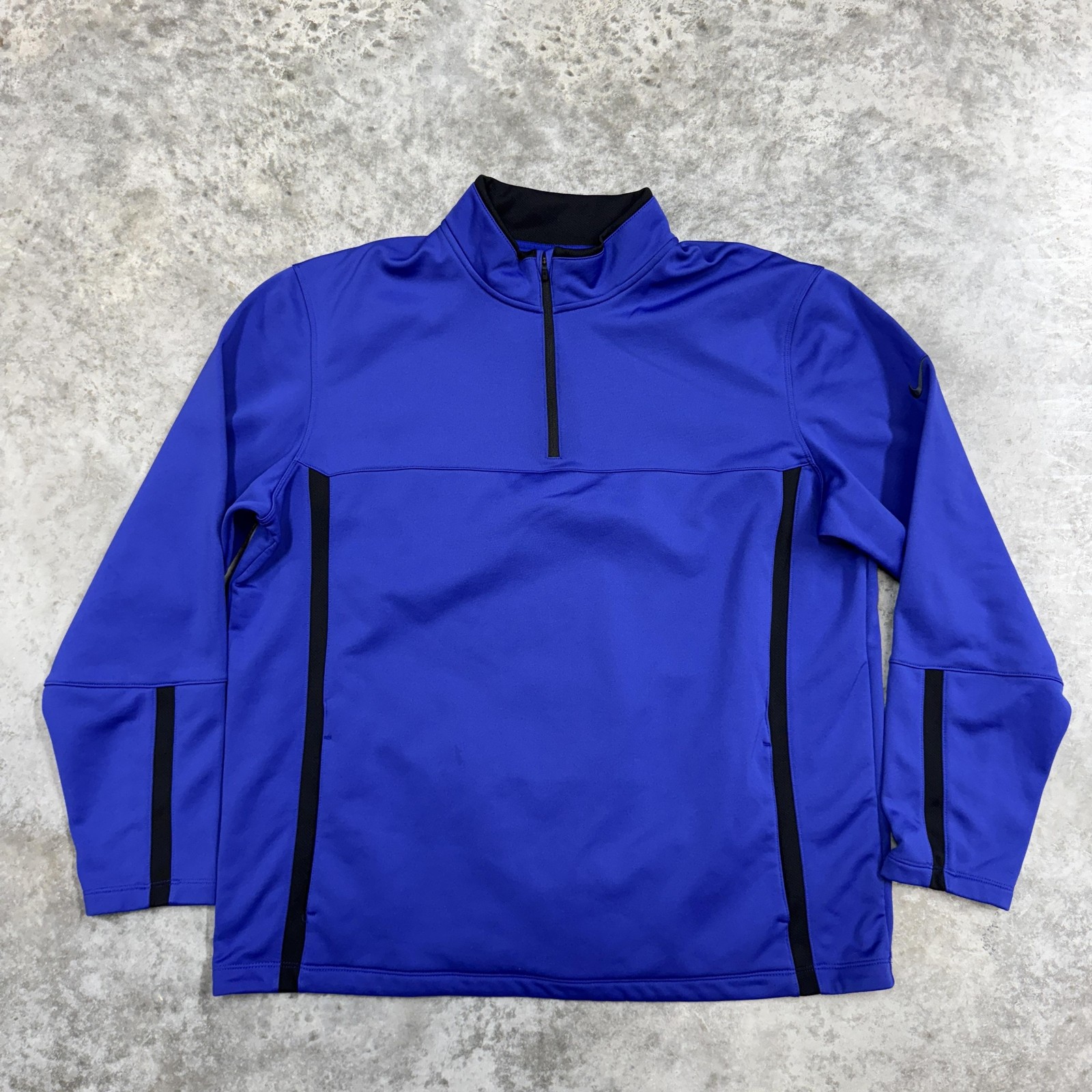 Nike Golf Pullover Mens Medium Blue Therma-FIT Quarter Zip Standard Fit Athletic