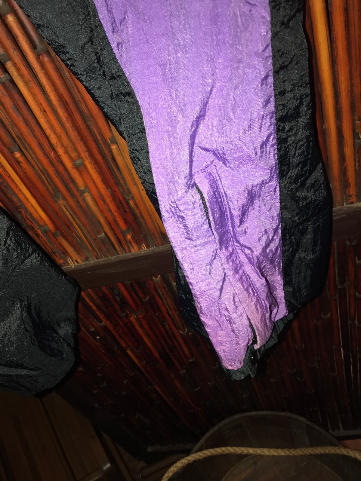 Vintage Givenchy Activewear Medium Black Purple Nylon Track Pants Windbreaker thumbnail 7