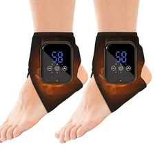 2X Electric Foot Ankle Massager Heating Vibration & Air Compression Pain Relief