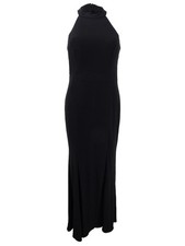 Xscape Women's Petite Illusion-Waist Halter Gown (12P, Black/Nude)