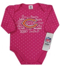 NFL Chicago Bears Baby Pink Long Sleeve Bodysuit 3-6 Months