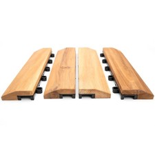 Image of Interlocking Wooden Decking Tiles 30x30cm Outdoor Patio Garden Floor Terrace