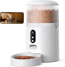 Automatic Cat Feeder with Camera, 3MP HD Video Night Vision, 5G/2.4G Wifi Smar