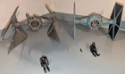 Vtg Kenner Star Wars ANH Tie Interceptor Working & POTF Tie Fighter w/2 figures
