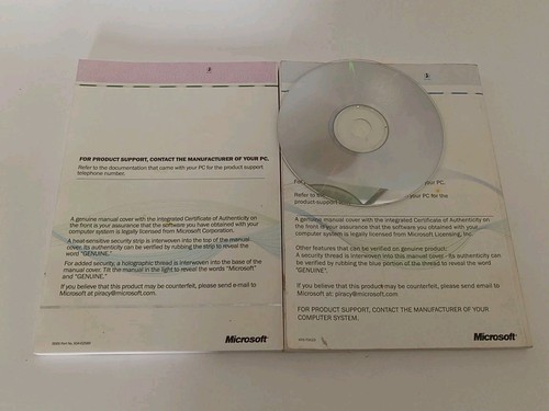 MICROSOFT WINDOWS 98 FIRST And Second Edition Manuals With Keys And One Disc - Photo 2/5