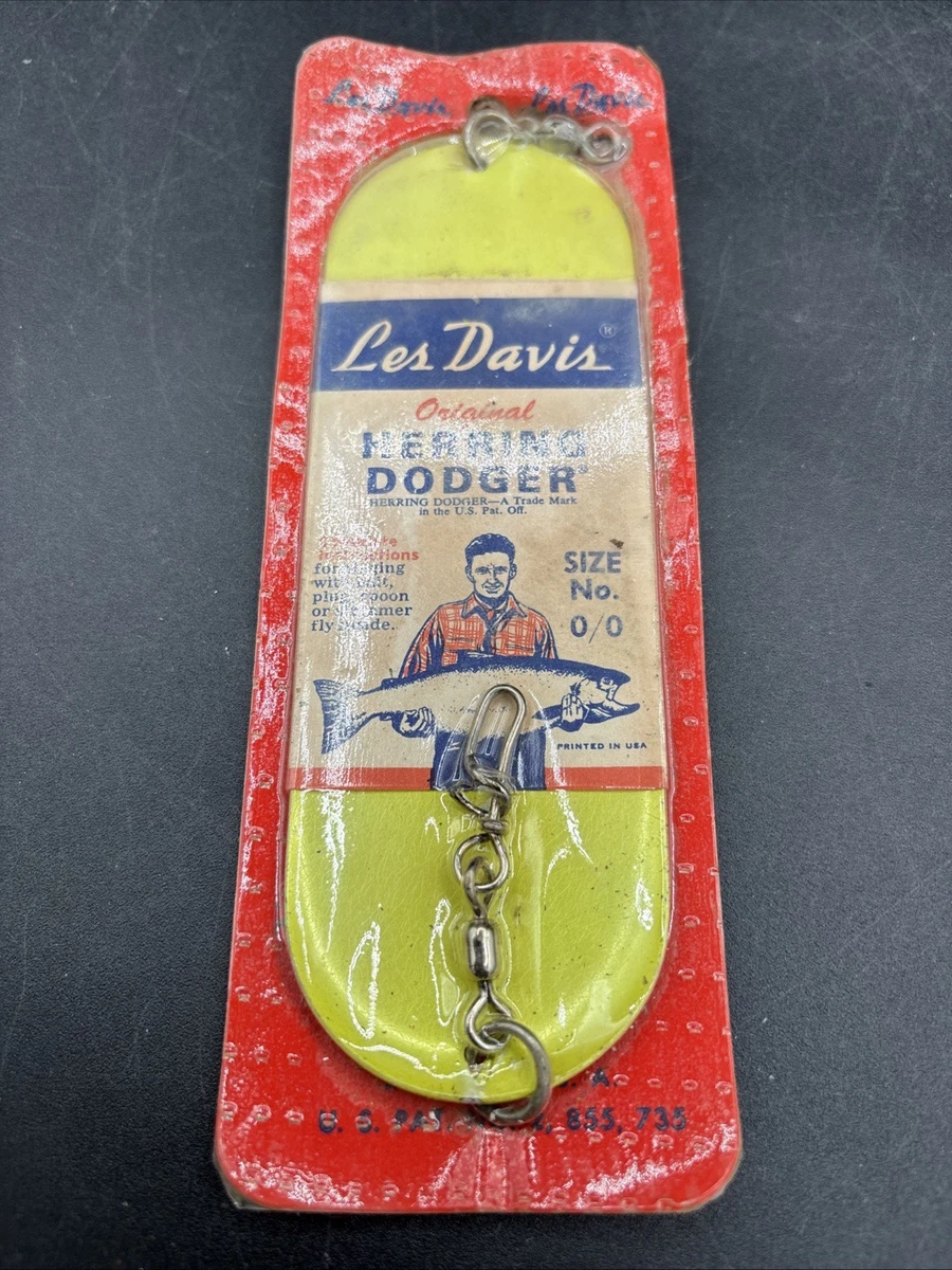 LES DAVIS Herring Dodger 8 Flasher Size 0 CHARTREUSE GLOW 50/50 USA Mislabeled