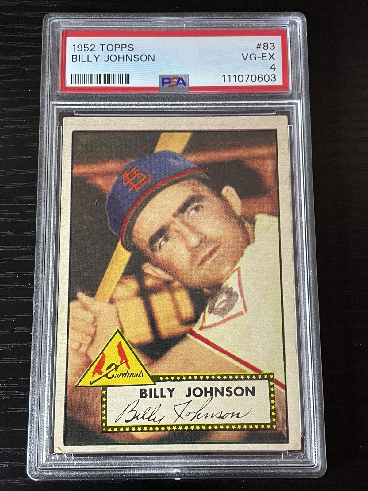 1952 Topps Baseball #83 Billy Johnson PSA 4 VG-EX Red Back