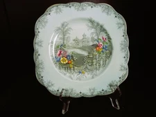 AYNSLEY QUEEN"S GARDEN Fine Bone China Hand Painted 8 5/8" Square Plate  England