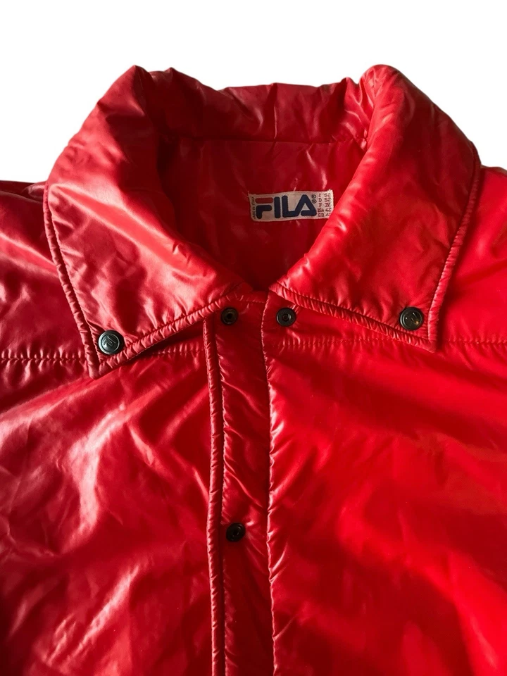 Vtg Y2K Fila Puffer Jacket Men Large Insulated Retro Ski Made In Italy Fiocchi - Image 3 of 4