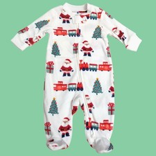 NEW 1pc Carter's Fleece Christmas Santa Sleeper PJS Pajamas Size 3 Months