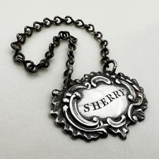 SHERRY DECANTER BOTTLE LABEL GEORGIAN OLD SHEFFIELD PLATE 19th Century