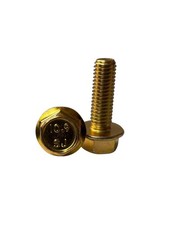 100 Pcs M8-1.25x25 Hex Flange Frame Bolt Class 10.9 Din 6921 Zinc Yellow