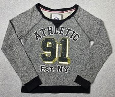 SP Classic Sweatshirt Girls Large Gray Athletic 91 EST NY Fleece Pullover