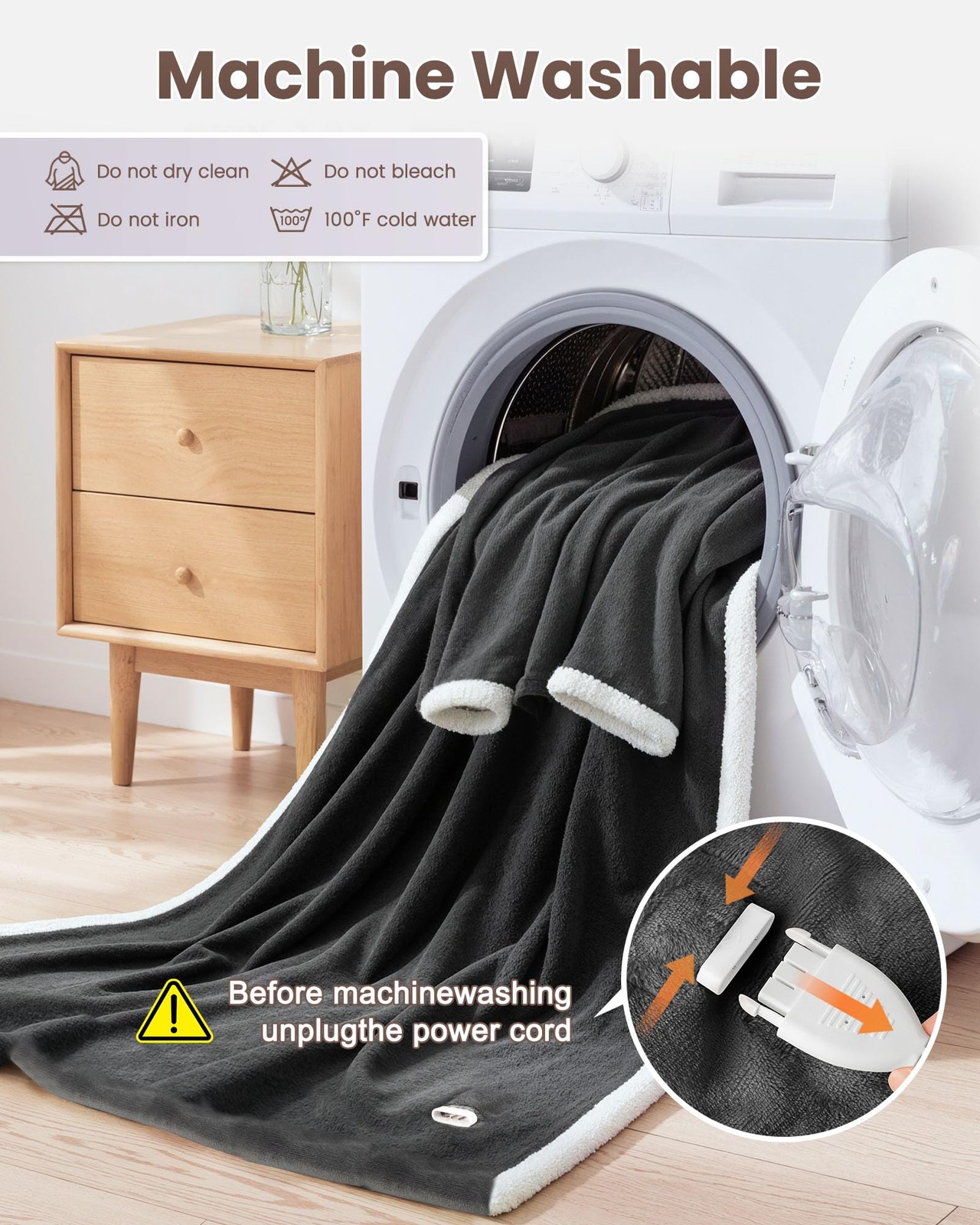 Wearable Heated Blanket with Foot Pocket,Electric Snuggle Throw Blanket with ...