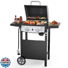 Electactic 2-Burner Propane Gas BBQ Grill, 20,000 BTU Stainless S