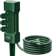 K KASONIC Outdoor Power Stake, Kasonic 6-Outlet 9 Ft Extension Cord Power Strip,