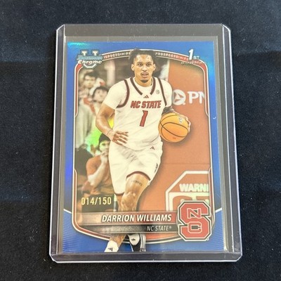 Topps 2024-25 Bowman Chrome U Darrion Williams Blue /250 BCP-36 NC State
