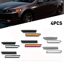 4X Clear/Smoke Side Marker Light Fit Acura 04-2008 TL Front White Rear Amber Red