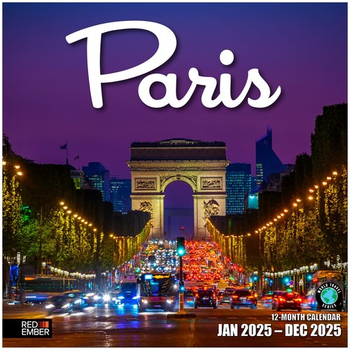 Paris France 2026 Wall Calendar 12 Month | 12" x 24" Open | Thick ...