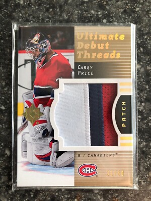 31/50 JERSEY NUMBER RC CAREY PRICE 2007/08 ULTIMATE DEBUT THREADS ROOKIE PATCH