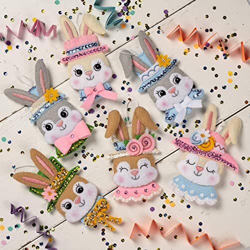Bucilla Felt Applique 6 Piece Ornament Making Kit Easter Bonnet Parade bucilla-felt-applique-6-piece-ornament-making-kit-easter-bonnet-parade