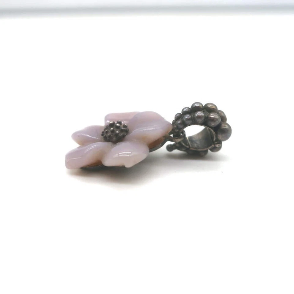 Collar colgante de plata de ley con flor de calcedonia flor de color Stephen Dweck Foto 2 de 4