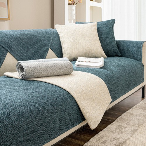 2023 Neu Leinen Modern Sofabezüge Einfach Sofaschoner Couchbezug Mat komfortabel - Bild 8 von 17