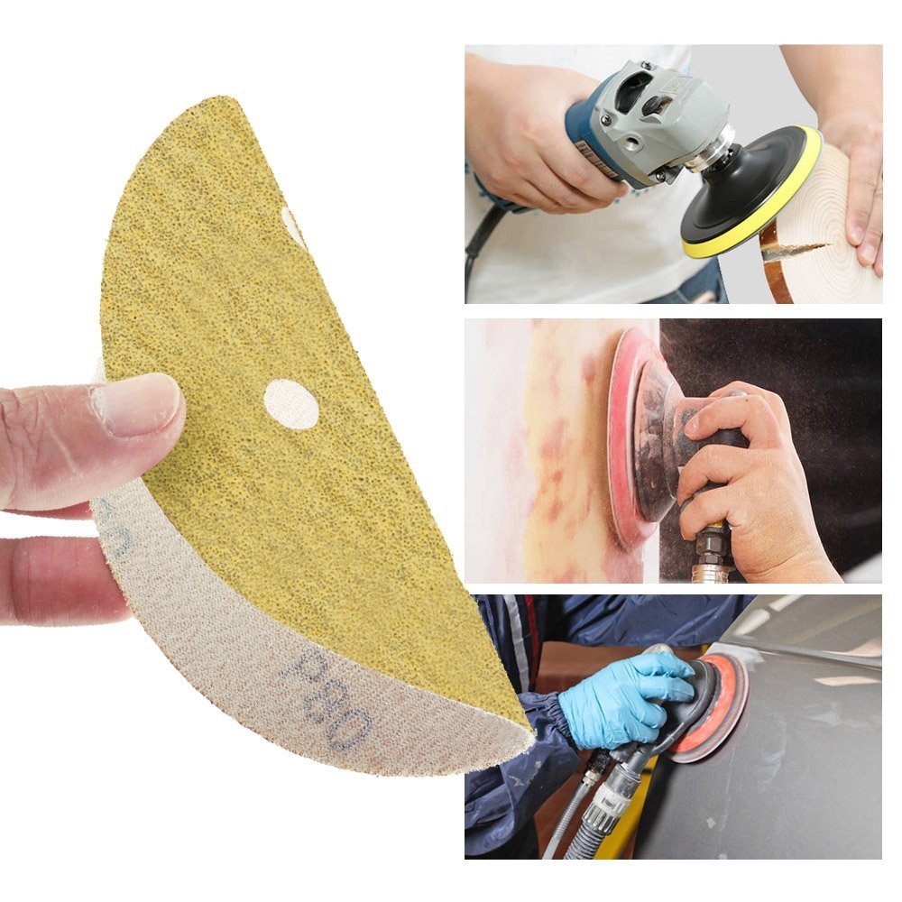 5in 80 Grit Sanding Discs Dustless Sander Sheet Orbital Sandpaper Hook and Loop