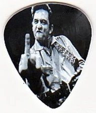 JOHNNY CASH FLIPPING MIDDLE FINGER SINGLE GUITAR PICK