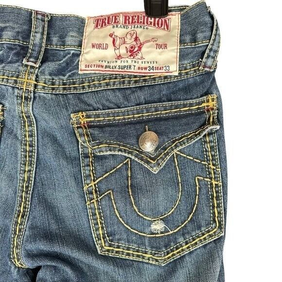 True Religion Men's 34 Billy Super T Jeans Denim Y2K