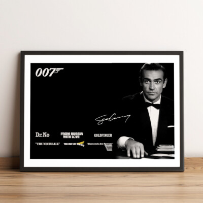Sean Connery James Bond Wall Art | Print Poster | Frame Option