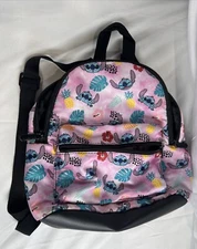 Disney Stitch Mini Backpack -Pink Colorful Tropical Character Design -