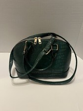 Green Faux Croc Dome Bag With Crossbody Strap-NWT