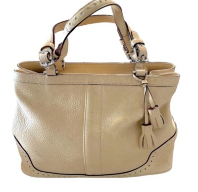 Vintage 2004 Coach Hampton Tan Soft Pebbled Leather Women's Handbag