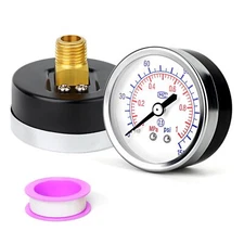 2-inch Dry Pressure Gauge 0-150 PSI 1/4" NPT Center Back Mount Iron