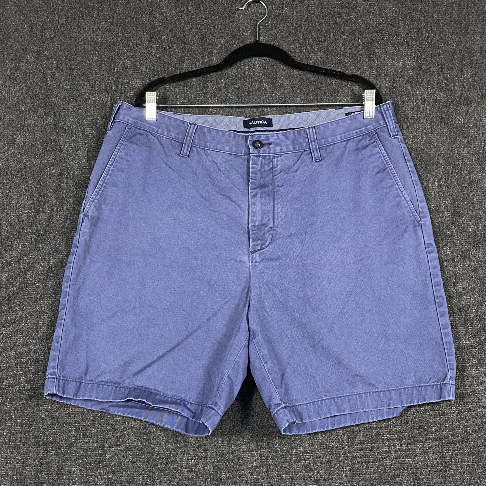 Nautica Mens Chino Shorts W38 Blue Deck Fit Summer