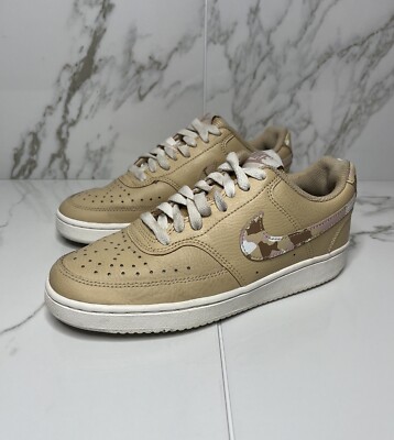 nike tan court vision low trainers