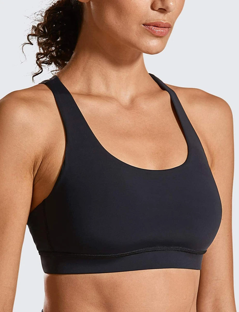 CRZ YOGA Strappy Padded Sports Bra for Women Activewear Medium Support  Workout Y