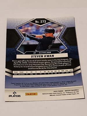 2022 PANINI MOSAIC BASEBALL ROOKIE CARD STEVEN KWAN #273 | eBay