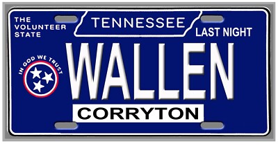 Morgan Wallen Tennessee License Plate I Had Some Help Love Somebody Up Down