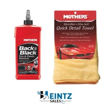 MOTHERS 06112+155600 Back to Black Trim & Plastic Restorer /W Quick Detail Towel