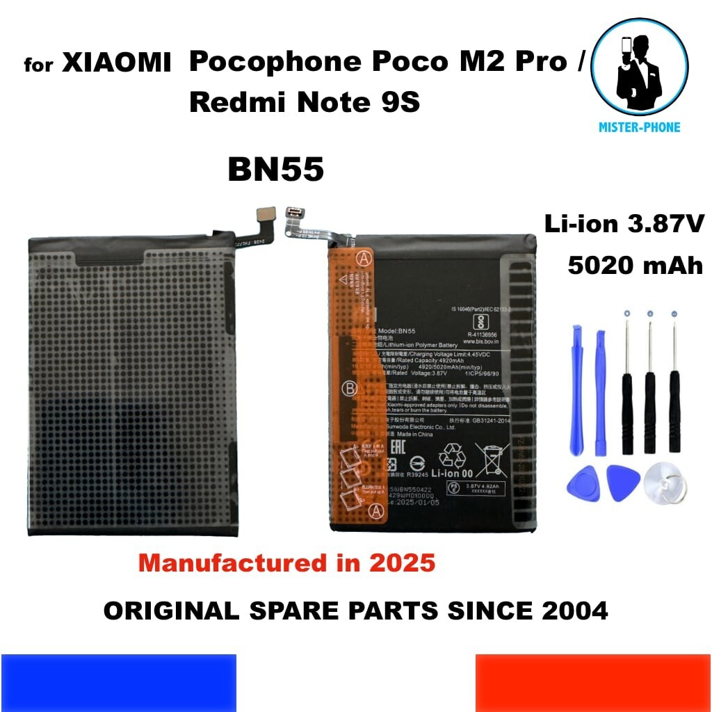 Batterie BN55 Redmi Note 9S composant de remplacement Poco M2 Pro 5020mAh