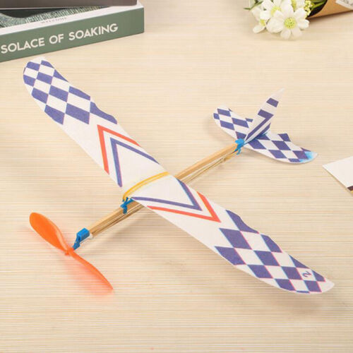Rubber Band Elastic Powered Aircraft Glider Flying Plane Airplane DIY Kid-wy -w - Bild 1 von 8