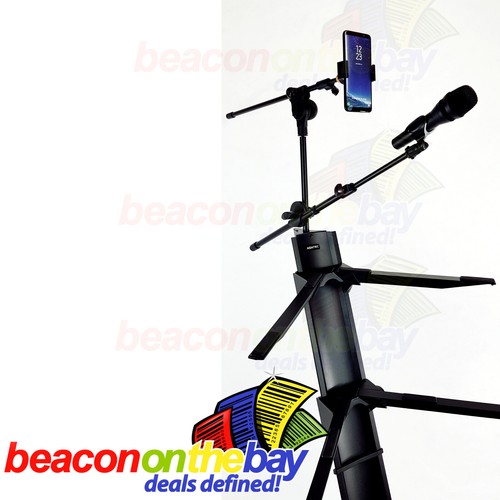 Keyboard Piano Synth Stand Portable Folding 2 Tier + Tablet Phone Mic Mount +Bag - Picture 4 of 6